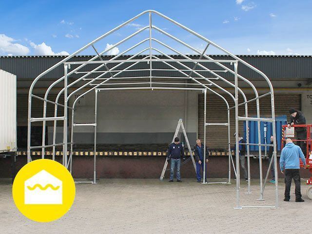 Konstruktion der mobilen Halle